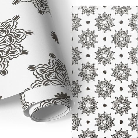 Klebefolie für Möbel - Möbelfolie - Selbstklebefolie - für Couchtisch - Türen - Wohnzimmer - Schlafzimmer Elegantes Mandala 65x130 cm