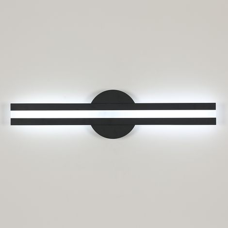 Goeco Applique Murale LED Lunga in Acrilico Nero 58x14 cm – Luce Fredda 18W 220V – Alta Luminosità