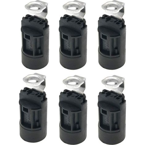 Set of 6 E14 plastic socket holders – High temperature – For lamp making and restoration – 250V 2A (1/5)