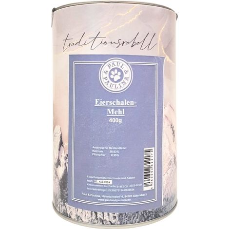 Coquilles d'œufs bio 400 g Source de calcium pour chiens et chats Paul & Paulina (1/2)