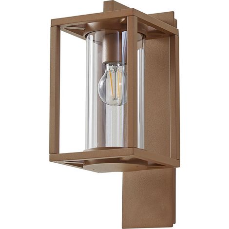 [GEBRAUCHT] Lucande Außenwandleuchte Lampe Ferda Ip44 Hängend Braun Aluminium Glas E27 B-Ware