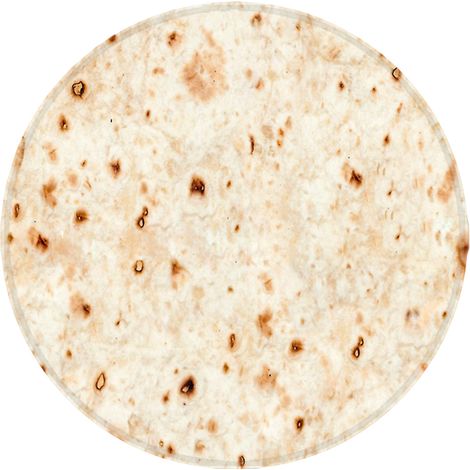 Couverture Burritos, jeté géant double face en flanelle douce et confortable (285 g/m²) à motif tortillas, idéale pour toute la famille. (Beige, 152 cm) (1/5)