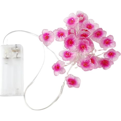 Guirlande lumineuse LED en forme de fleurs de cerisier, décoration de cour extérieure, guirlandes féériques en forme de fleurs, guirlandes lumineuses pour décoration de mariage intérieure, guirlandes (1/5)