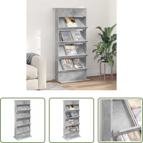 vidaXL Holzwerkstoffregal - Magazinregal Beton Grau 70 x 41 x 156 cm Holzwerkstoff (1/5)