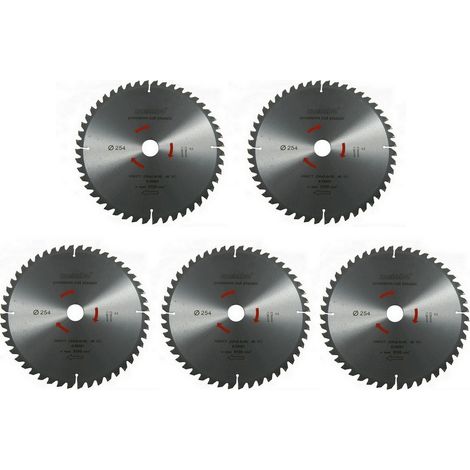 Metabo Kreissägeblatt Sägeblatt 254 mm Z48 5°Neg. 5 Stück für Bosch GCM GTS