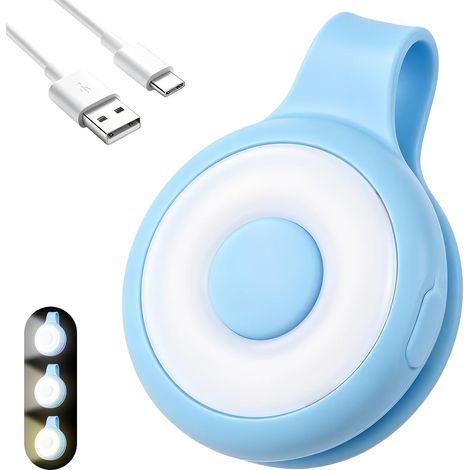 Linterna azul recargable con clip para enfermera, insignia de enfermería brillante, linterna para caminar (1/5)
