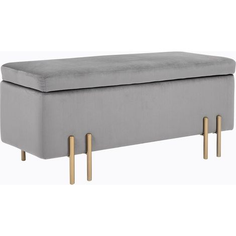 Banc coffre de rangement MONTAIGNE gris (1/5)