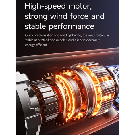 Ventilateur turbine ultra-puissant V-94K et extracteur de poussière : souffle, aspire, charge, outil de travail extérieur tout-en-un, écran couleur, indicateur de batterie, réglage à 4 vitesses (1/5)
