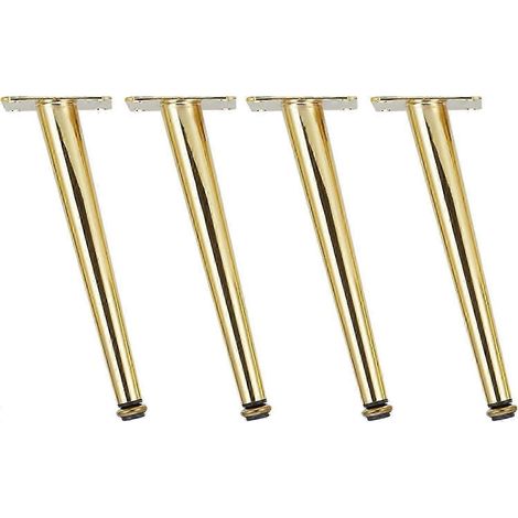 Un ensemble de 4 pieds de meubles en métal inclinés, pieds de table réglables, pieds de support pour canapé-lit, TV, meuble-lavabo (couleur : or, 125 mm). (1/5)