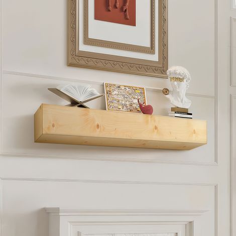 VEVOR Mensola per caminetto galleggiante a parete, 182,8x20,3x12,7 cm, mensola per camino galleggiante in legno naturale, capacita di carico 50 libbre, realizzata a mano, per decorazione murale
