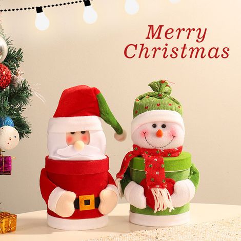Weihnachtsbonbonglas mit Schneemann- und Weihnachtsmannmotiv – Geschenkbox für festliche Weihnachtsfeier-Artikel (1/5)