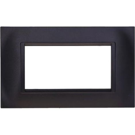 Plaque compatibles Bticino Livinglight 4 modules plastique carré couleur noir