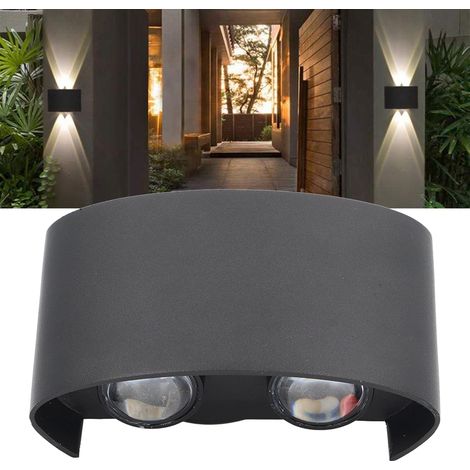 Applique murale LED 4W 3000K lumière chaude étanche en aluminium, éclairage extérieur vers le haut et vers le bas avec abat-jour diffuseur, clé hexagonale 85-265V (1/5)