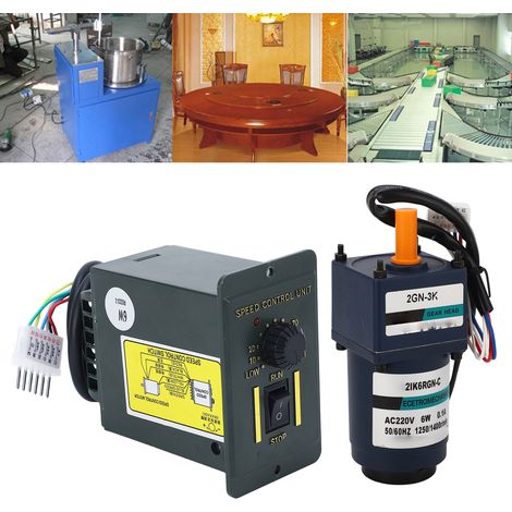 AC220V Getriebemotor, 6W hohes Drehmoment, einstellbare Drehzahl, vorwärts und rückwärts, unidirektionaler Mikromotor mit niedriger Drehzahl, 1400 U/min, mit einstellbarem Drehzahlregler. (1/5)