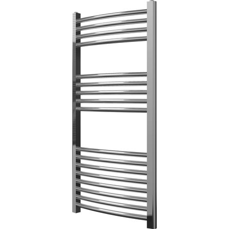 Greened House 500mm wide x 1000mm Chrome Curved Central Heating Towel Rail high Designer Straight Towel radiator (1/3)