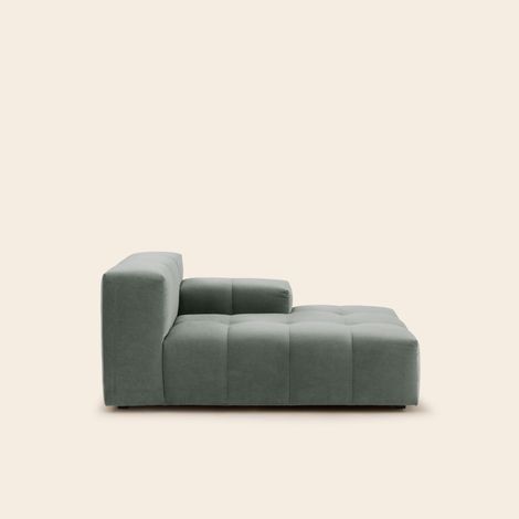 Méridienne modulable D en Effet capitonné en velours Opal UBERTO (1/4)