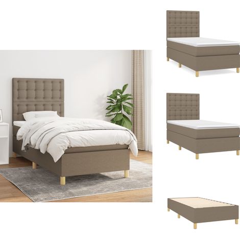 Boxspringbett mit Matratze Taupe 80x200 cm Stoff - Boxspringbett - Doppelbett - Bettenrahmen - Schlafsofa - Lattenrost (1/5)