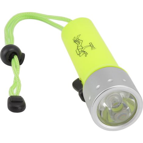 Lampe torche de plongée 3W jaune professionnelle avec interrupteur magnétique, étanche, LED haute luminosité, pour la plongée sous-marine. (1/5)