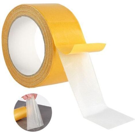 Ruban adhésif double face super résistant transparent, ruban adhésif double face résistant, ruban nano double face, adapté aux tapis, moquettes, paillassons d'intérieur (20 mm x 20 m) (1/5)