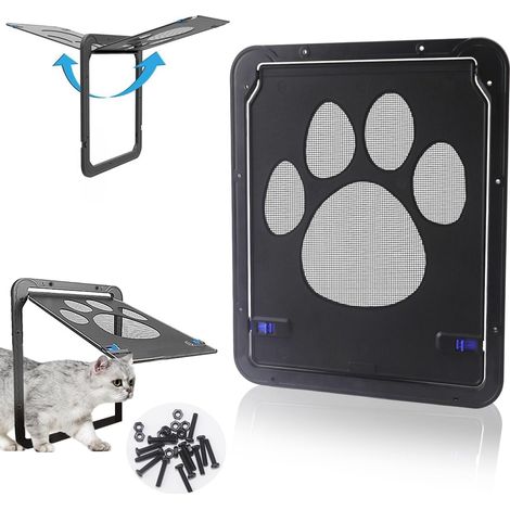 Porte battante pour animaux - Porte battante pour chiens et chats 24 x 29 cm - Moustiquaire facile à installer - Porte-fenêtre (1/5)