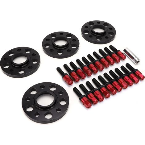 4x15mm Écarteurs de Roue M14x1.5 Pas de Vis 5x112mm pour Allroad 2013-2020 - Jeu de 4 Rouges (1/5)