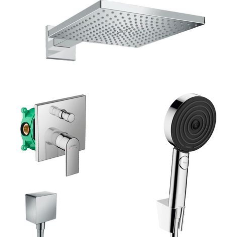Hansgrohe Vernis Raindance Pulsify Set de douche encastré tout en 1 avec douche de tête 300 XXL + Douchette 3 jets Performance (1/5)