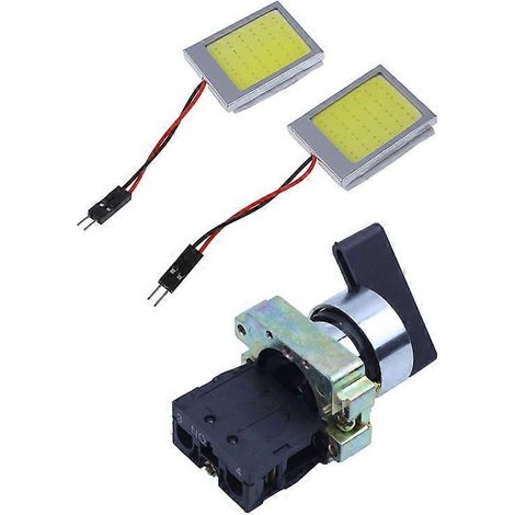 panneaux LED T10 24 SMD COB COB pour liseuse/plafonnier, blancs + adaptateurs T10/BA9S/dôme navette, 240 V CA, 3 A, sans SPST (1/5)