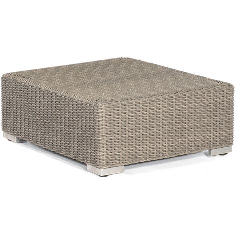 Sonnenpartner Lounge-Hocker Residence Alu/Polyrattan stone-grey mit Kissen Sitzhocker (1/5)