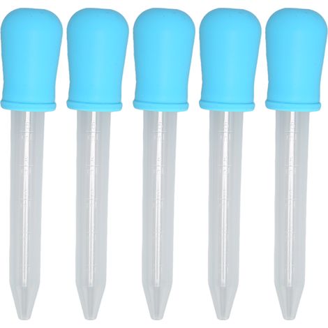 Silikonpipetten für Epoxidharz, DIY-Schmuck und Laborexperimente – 5er-Pack, Blau (1/5)
