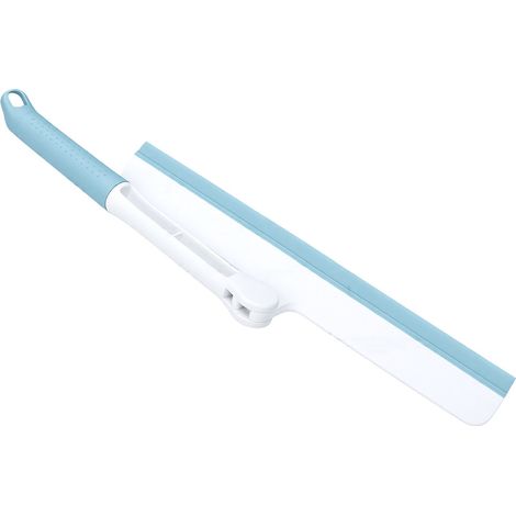 Raclette à vitres rotative à 360° pour cuisine, salle de bain, douche, miroir et carrelage, grand format, bleu clair (1/5)