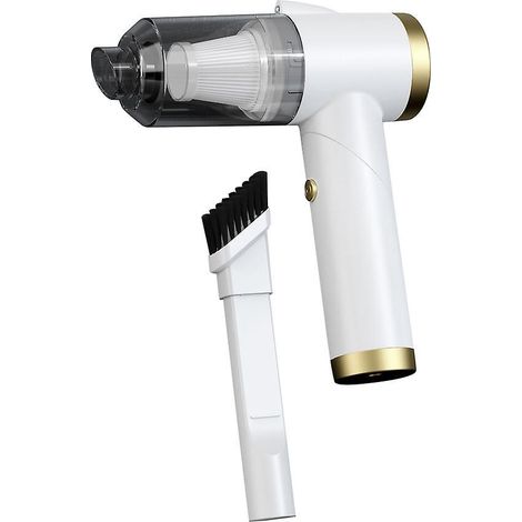Kabelloser Autostaubsauger, 120 W, Hochleistungs-Akku-Haushaltsgerät, Staubsauger für Zuhause und Auto, Por-White