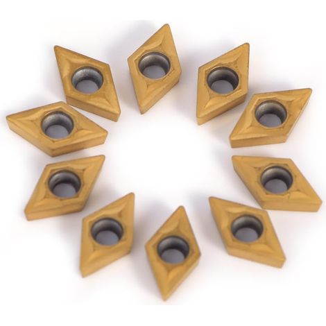 Lames inserts CNC losange DCMT070204 pour tournage acier, lot de 10 (1/5)