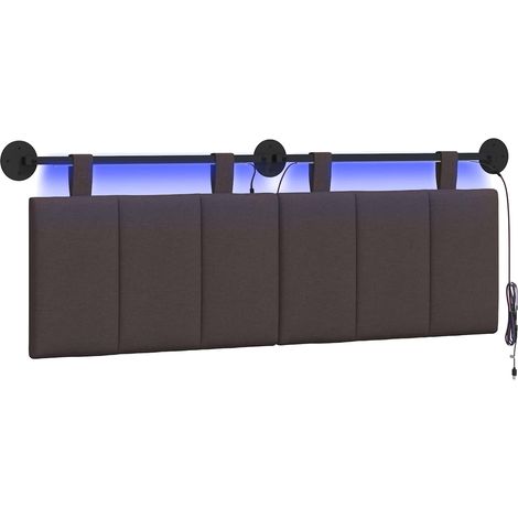 Maison Exclusive - Testiera sospesa Con luce LED Marrone Scuro Tessuto (1/5)