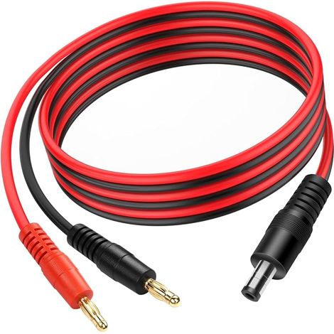 14AWG DC5525 to 4mm Banana Cable 3FT/1M DC 5.5mm x 2.5mm to 4mm Banana Plug Cable DC 12V-24V Instrumentation Equipment Connector (DC5.5  2.5MM) (1/5)