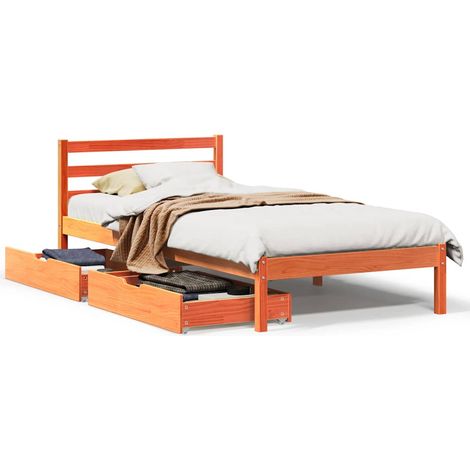 Maison Exclusive - Cadre de lit sans matelas cire marron 90x190 cm bois pin massif (1/5)