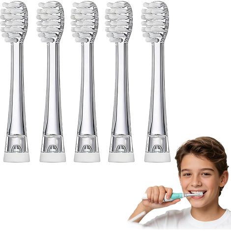 Replacement Toothbrush Heads for 6-12 Years Old Kids (Pack of 5) (1/5)