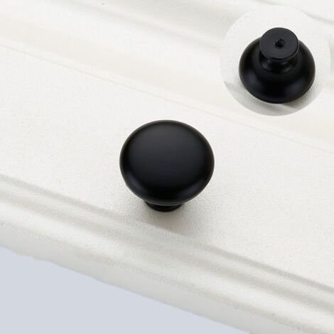 4PCS Door Knobs Drawer Knobs 29mm Vintage Handles Cabinet Cupboard Knobs for Kitchen Cupboards (Black)- (1/5)