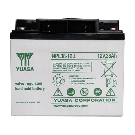 Yuasa NPL38-12 YUANPL38/12 Batteria al piombo 12 V 38 Ah Piombo-AGM (L x A x P) 197 x 170 x 165 mm Vite M5 Esente da (1/3)