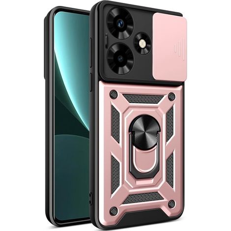 Custodia rinforzata per Infinix Hot 30, cursore CamShield, oro rosa