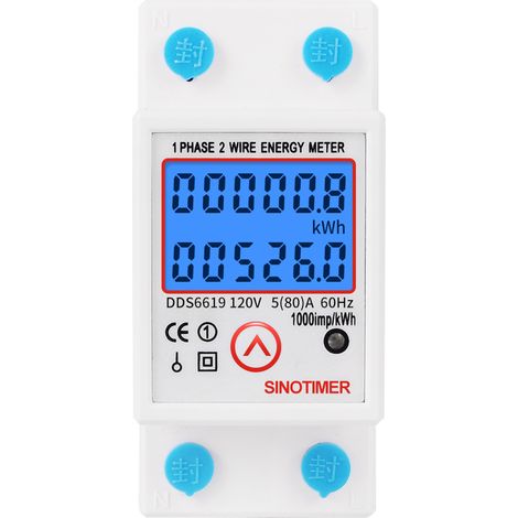 DDS6619-526L-1 Energiezähler, Display mit Hintergrundbeleuchtung zurücksetzen, multifunktionaler einphasiger Schienen-Energiezähler, mikroelektronisches Multimeter (110 V)