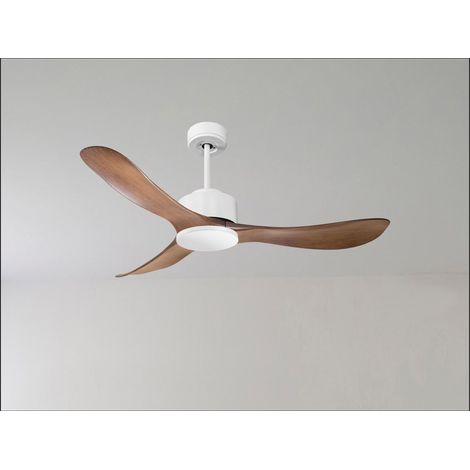 Tenerife Ring - Super destratificateur et ventilateur DC 166 cm, Laiton pales bois sombre sans Lumière 30 à 60 m² (1/5)
