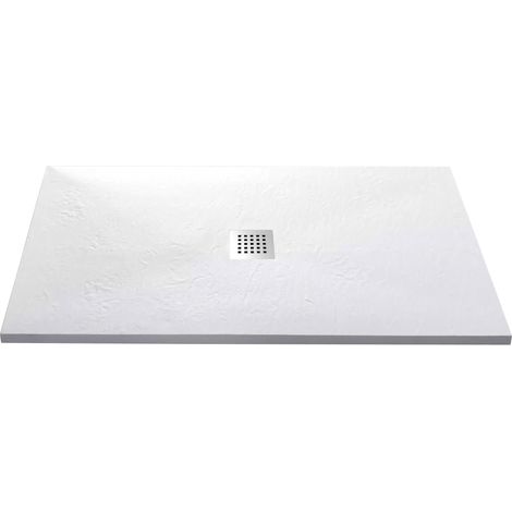 Piatto Doccia in Pietra 100x120 cm Bonussi Ardesia Stone Central Bianco (1/5)
