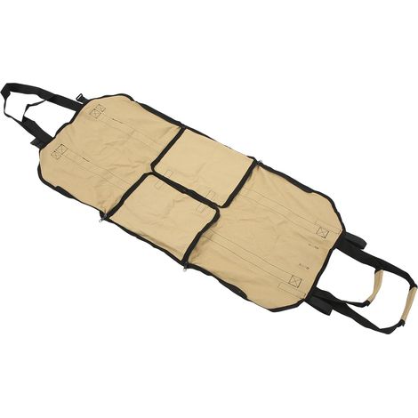 Tragbare Holztragetasche aus khakifarbenem Oxford-Canvas, faltbar und multifunktional, mit dickem Griff, ideal zum Campen. (1/4)