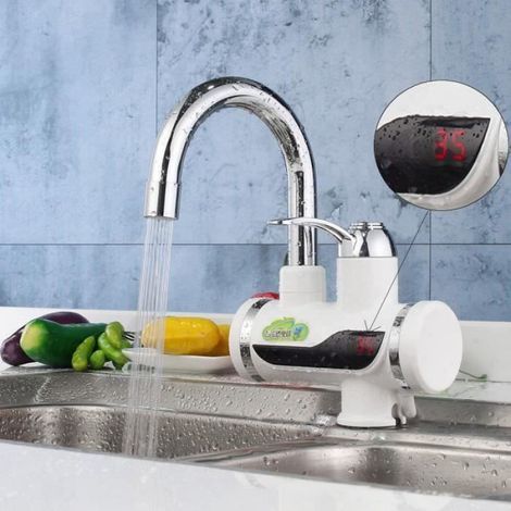 MOON-TOPTW Robinet Électrique 3000W Chauffe-eau Température Affichage Numérique Instantané 360 Rotatif PRISE AU 220V (1/4)