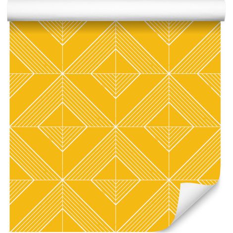 Papel pintado geométrico con rombos dorados, centro dorado, 50x1000 cm. (1/5)