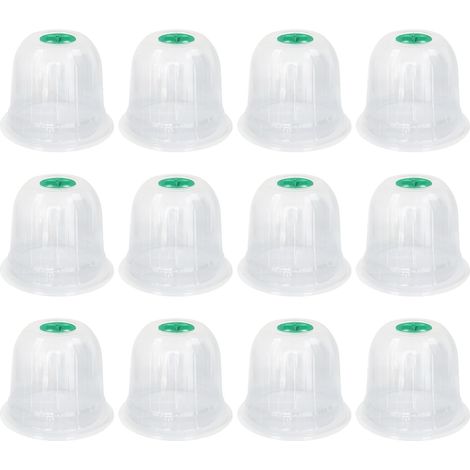 12 - Cloche De Potager - Cloche À Salade - Protection Semis Et Gelée - PVC Transparent Réutilisable Avec Évent Réglable - Jardin Terrasse Serre - Transparent - 20x20cm