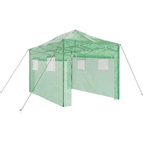 Serre avec cadre pop-up avec toit Vert 280 x 410 x 315 cm Fer