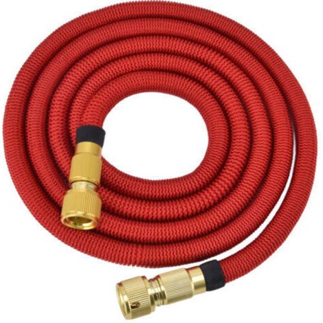 Tuyau d'arrosage extensible en laiton avec raccord rapide, longueur 7,5 m (24,6 pi), idéal pour l'arrosage du jardin et le lavage de voiture
