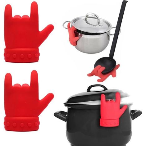 Lot de 2 couvercles casserole silicone – Résistants chaleur, poignées antidérapantes – Rouge (1/5)