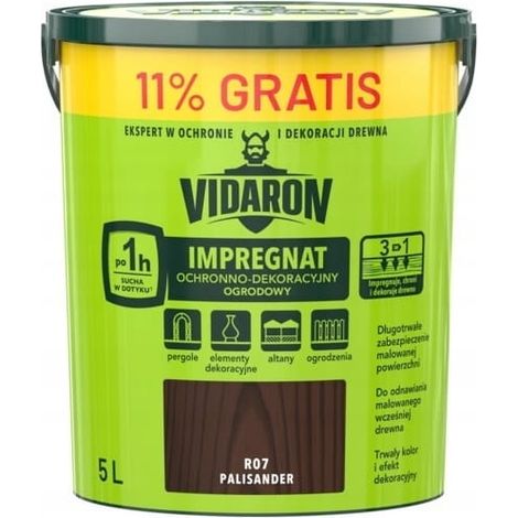 Vidaron schützende und dekorative Imprägnierung 5L Garten Palisander